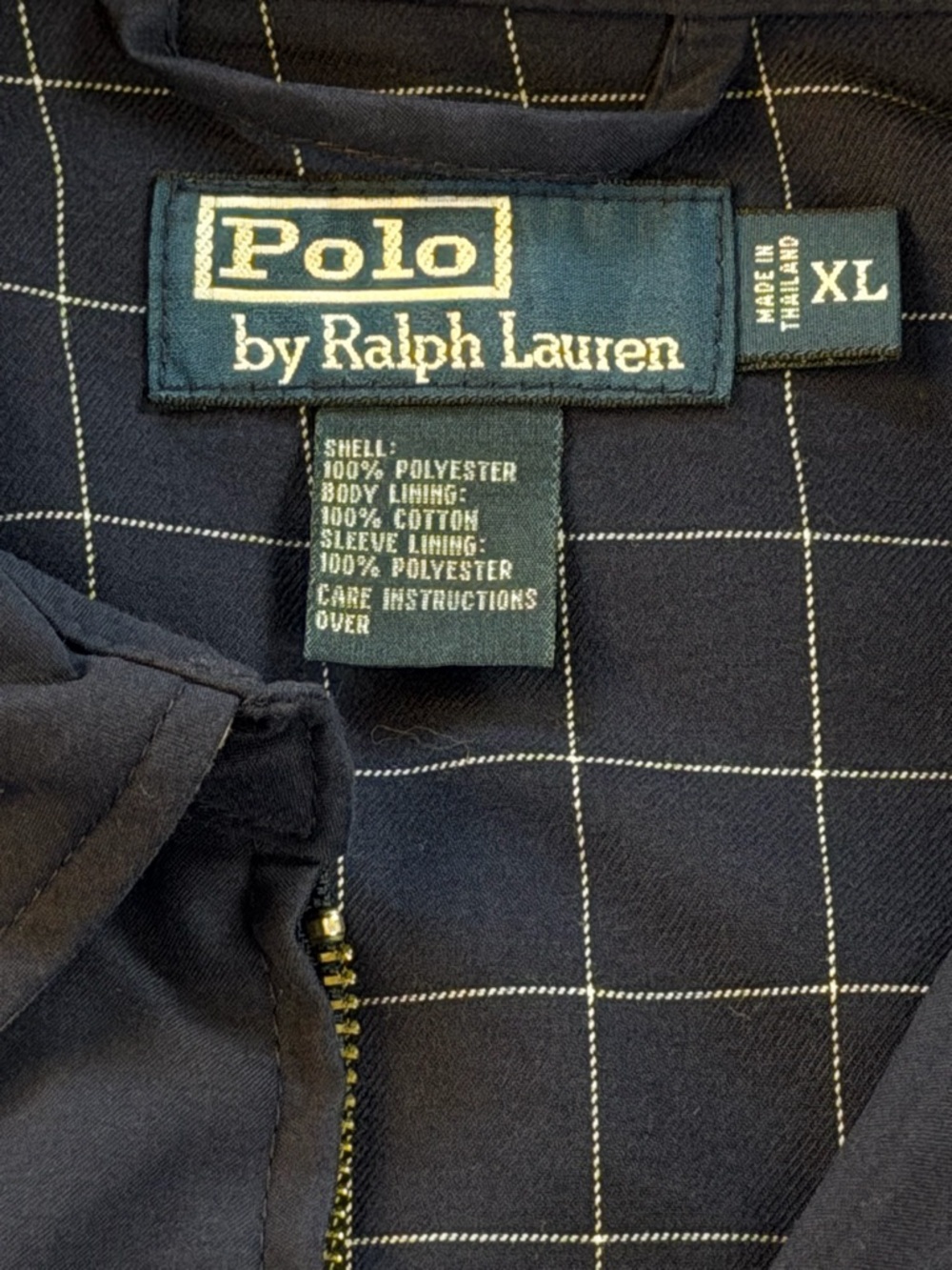 Vintage 90’s Polo by Ralph Lauren Men's Navy Harrington Bomber Jacket XL - Picture 6 of 10